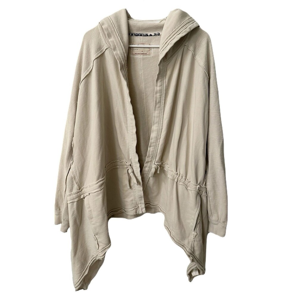 We The Free Womens Size Medium Drapey Oversized Oyster Beige Emilia Cardigan - Picture 4 of 9